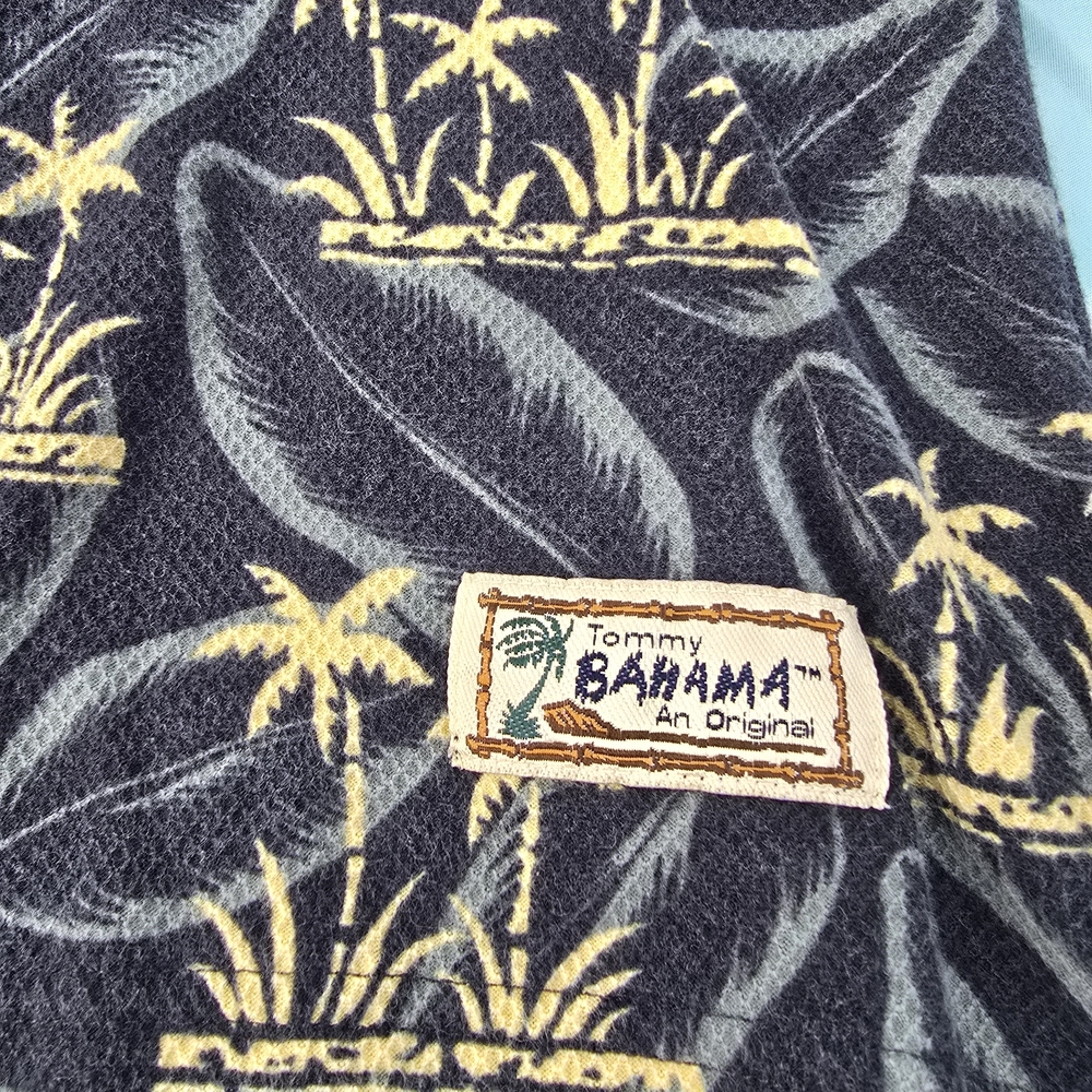 Tommy Bahama Blue and Yellow Polo Shirt with Tropical Print, Size Large - Picture 5 of 5